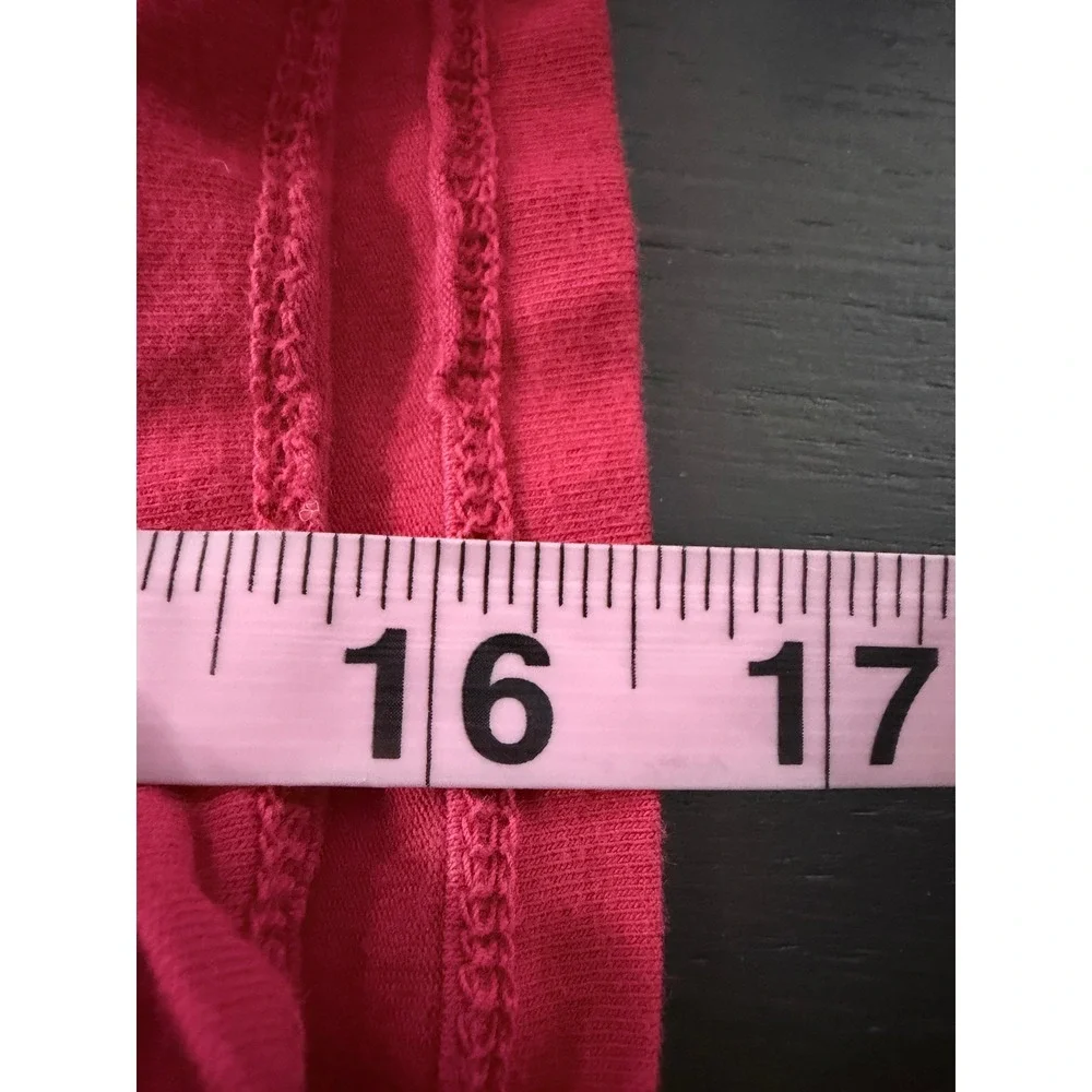Brandy Melville Top Womens Red Ruched V-Neck Short Sleeve Cotton Baby Tee
